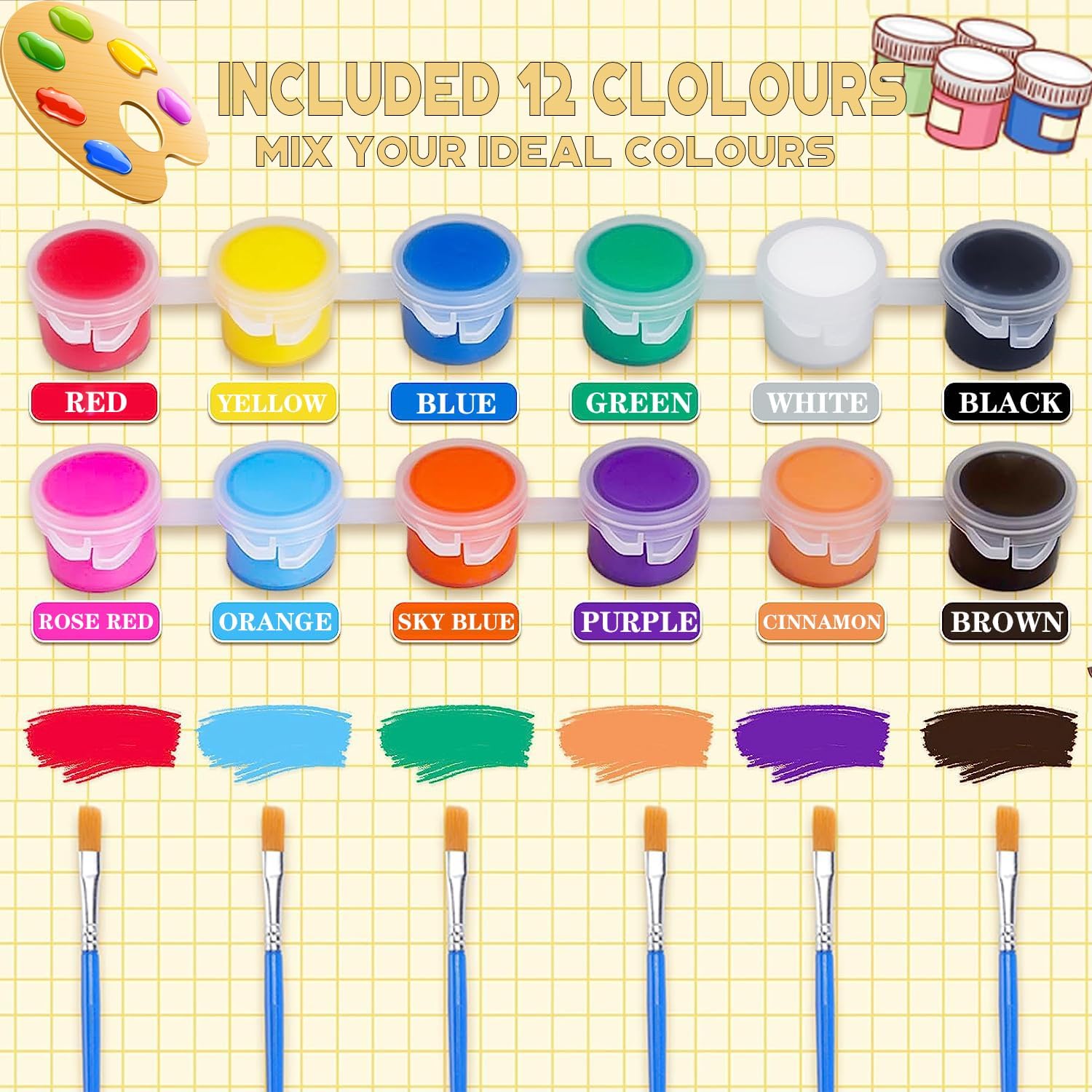 280 Pcs Washable Acrylic Paint - Gouache Paint Set 评论和价格