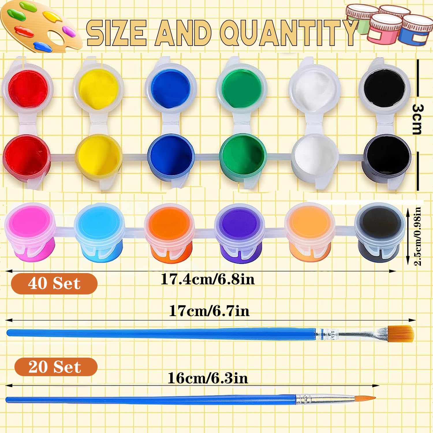280 Pcs Washable Acrylic Paint - Gouache Paint Set 评论和价格