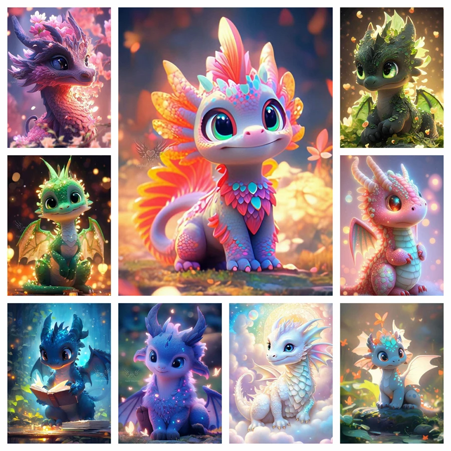 Cute Baby Dragon Animal 5D DIY - Art Craft Toddler 评论和价格