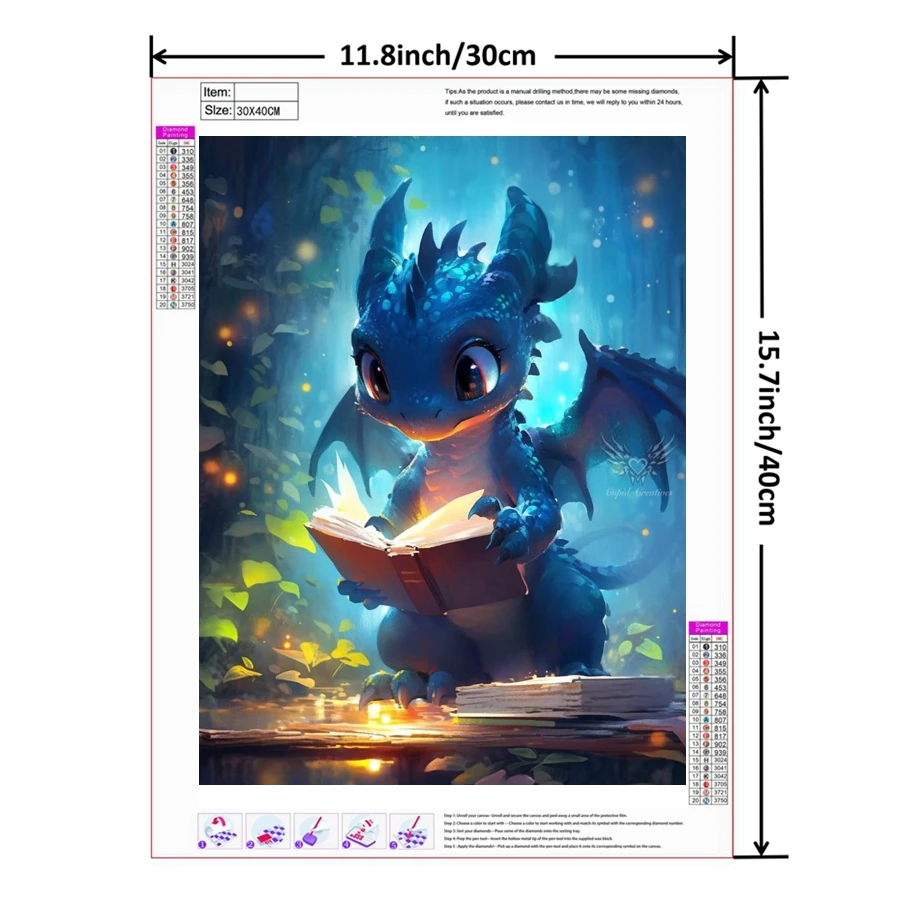 Cute Baby Dragon Animal 5D DIY - Art Craft Toddler 评论和价格