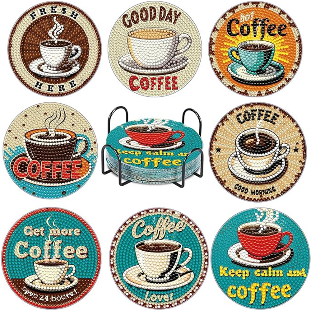 8pcs Diamond Art Coasters With - Art Craft Gifts For Adults 评论和价格