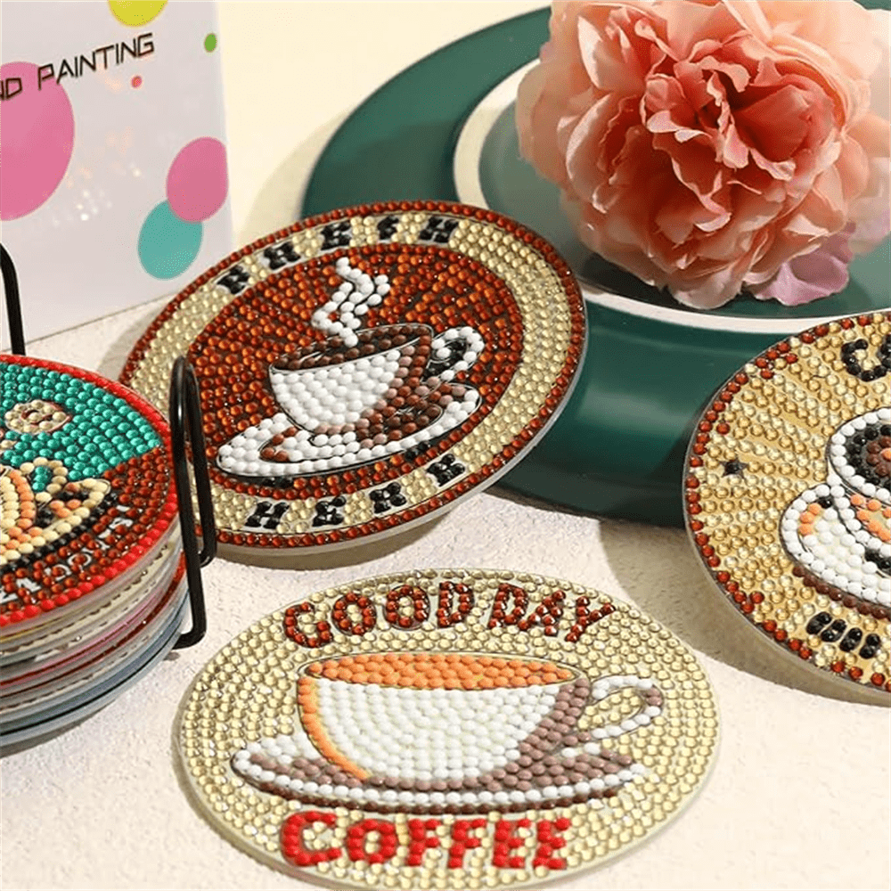 8pcs Diamond Art Coasters With - Art Craft Gifts For Adults 评论和价格