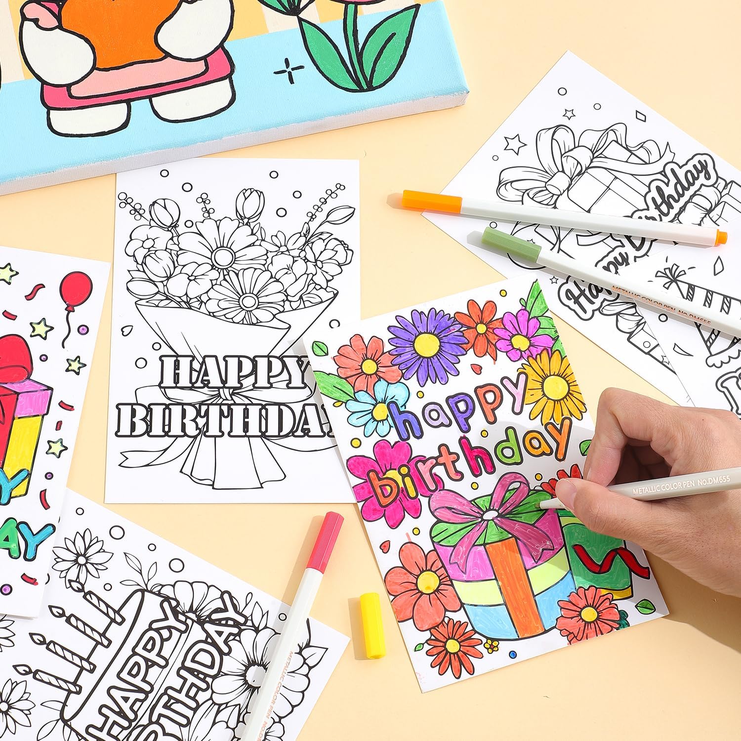 24 Unique Birthday Coloring Ca - Art Craft Gifts For Adults 评论和价格
