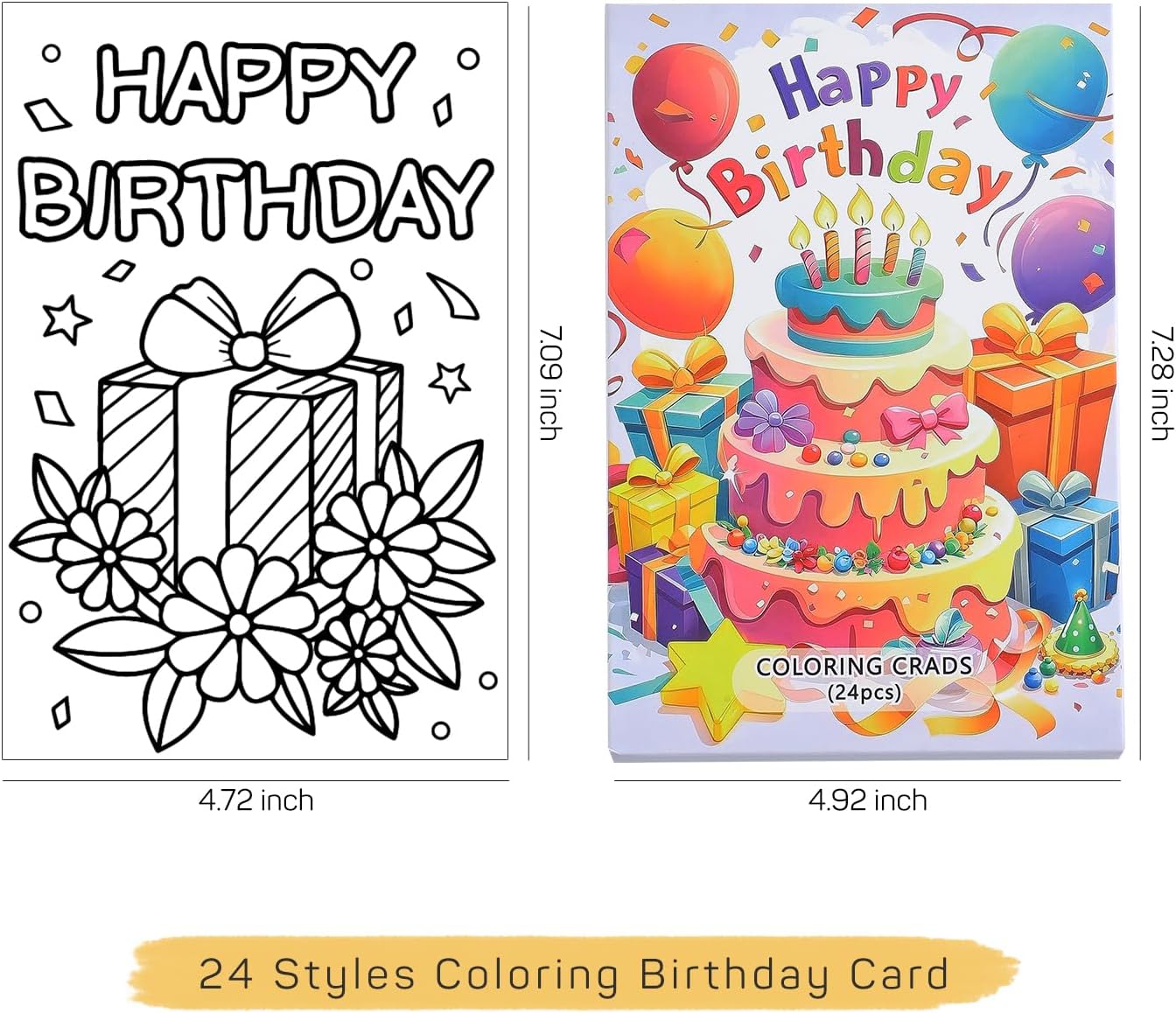 24 Unique Birthday Coloring Ca - Art Craft Gifts For Adults 评论和价格