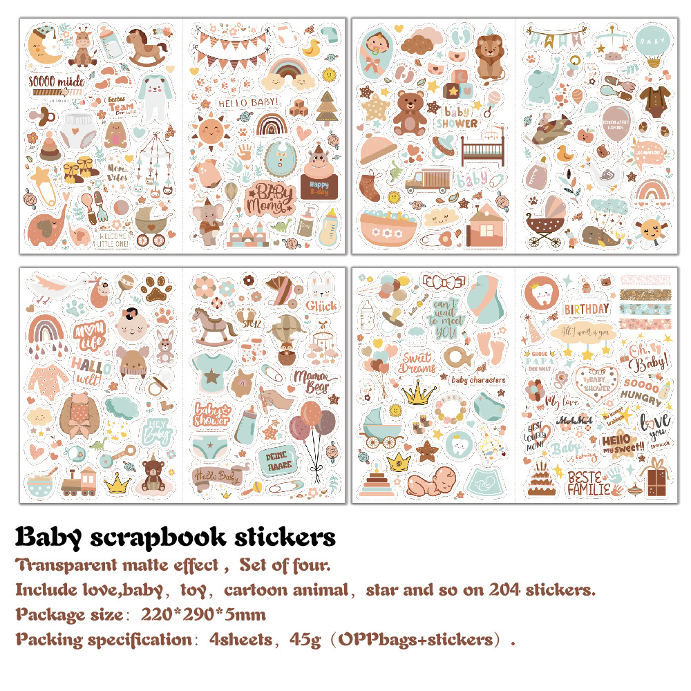 4 sheets/pack Baby Scrapbook S - Art Craft For 3 Year Old 评论和价格