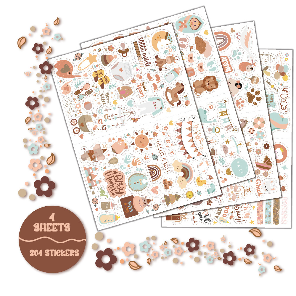 4 sheets/pack Baby Scrapbook S - Art Craft For 3 Year Old 评论和价格