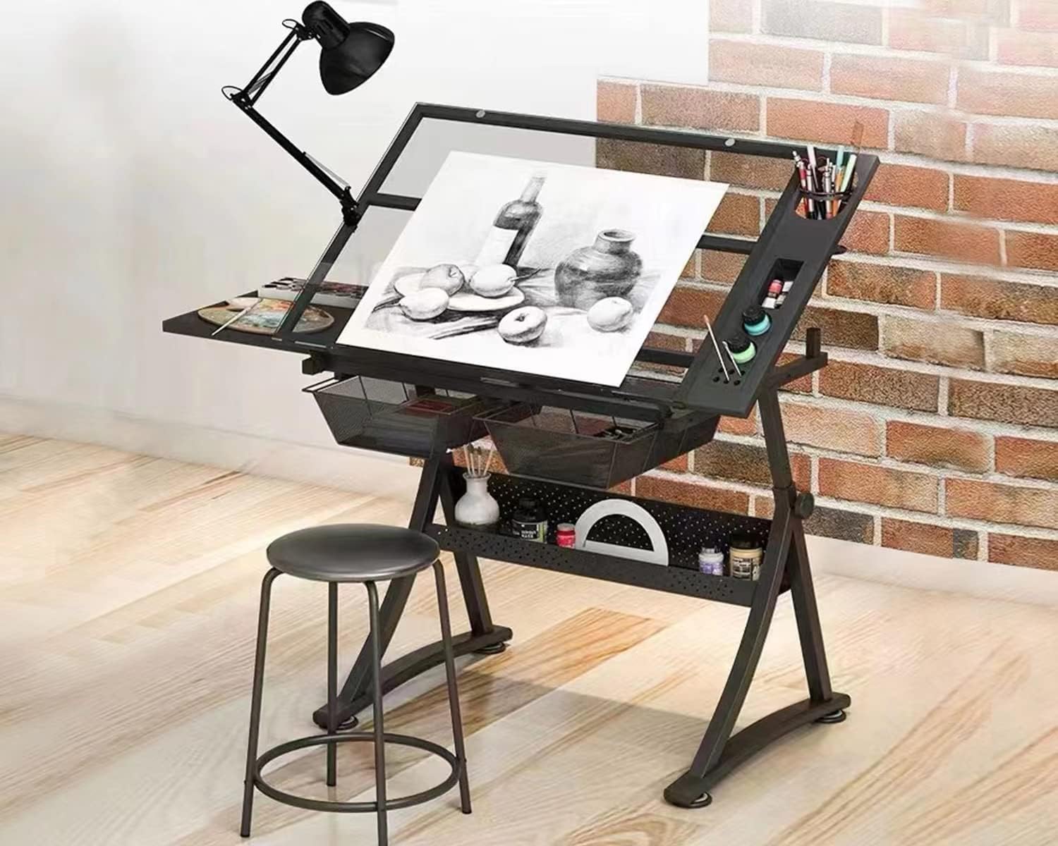 Glass Drafting Table Art Desk  - Artwork Craft 评论和价格