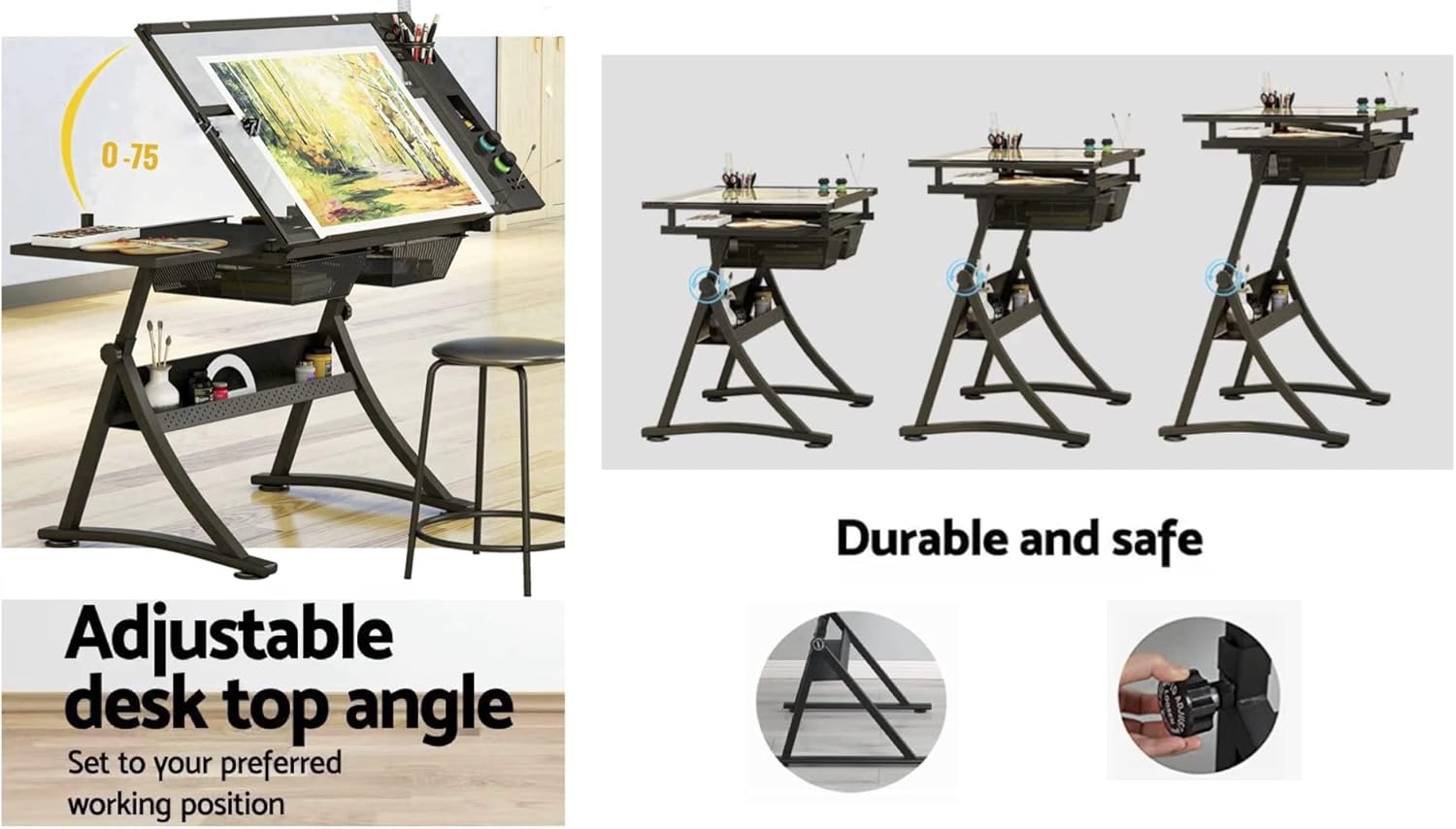 Glass Drafting Table Art Desk  - Artwork Craft 评论和价格