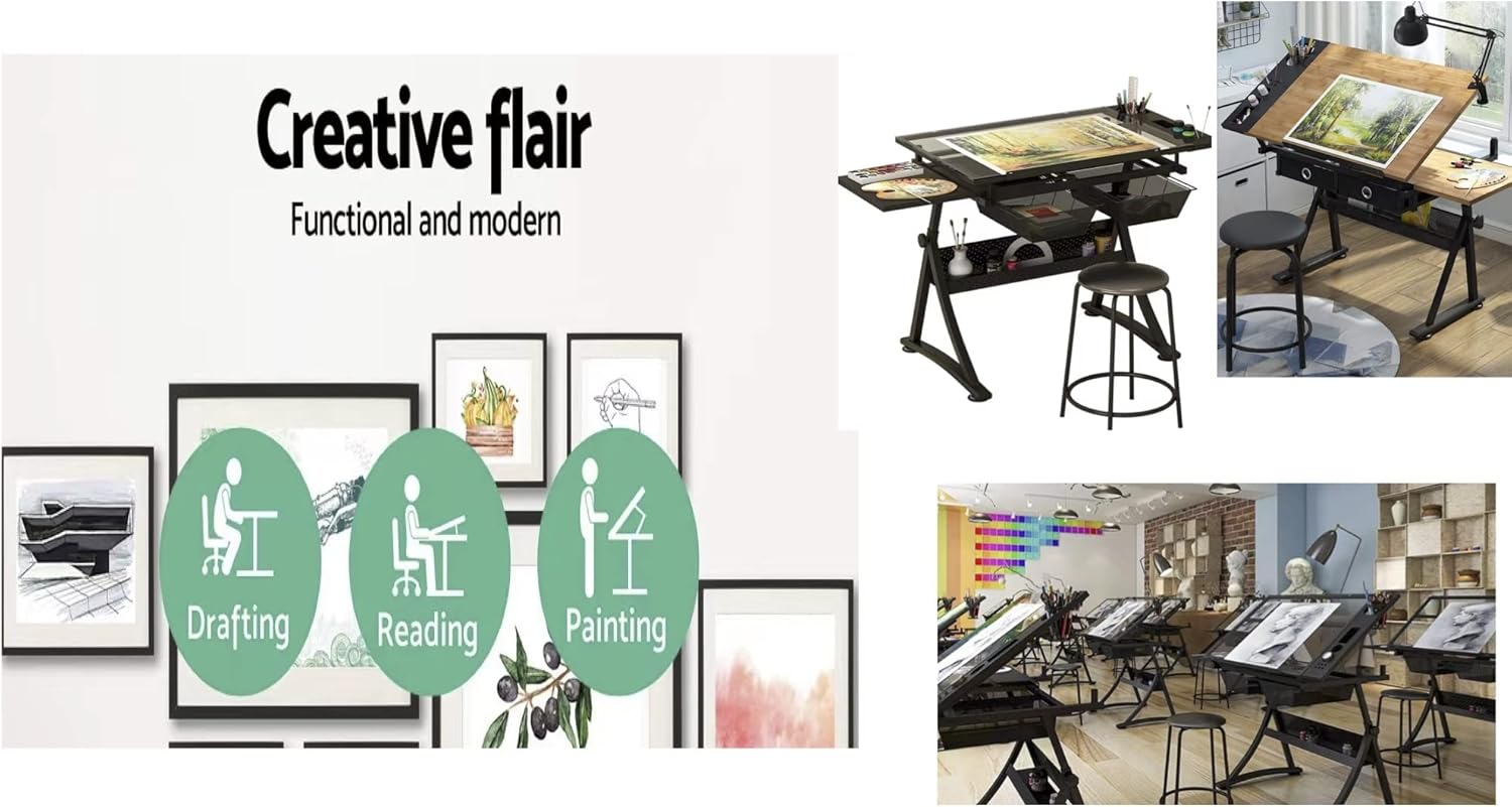 Glass Drafting Table Art Desk  - Artwork Craft 评论和价格