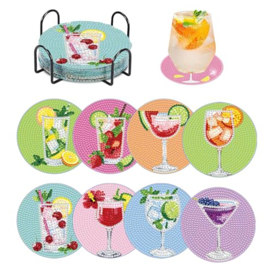 8 PCS Diamond Art Coasters Kit - Art Craft Cup 评论和价格