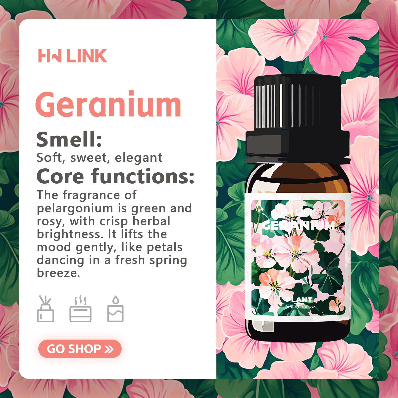 Geranium Essential Oil 10ml 10 - Art Craft Things 评论和价格