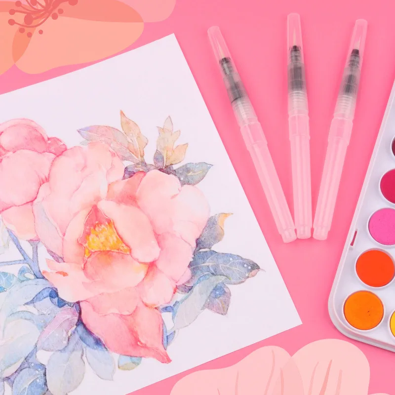 3/7pcs Watercolor Brush Pens W - Art Craft For 3 Year Old 评论和价格