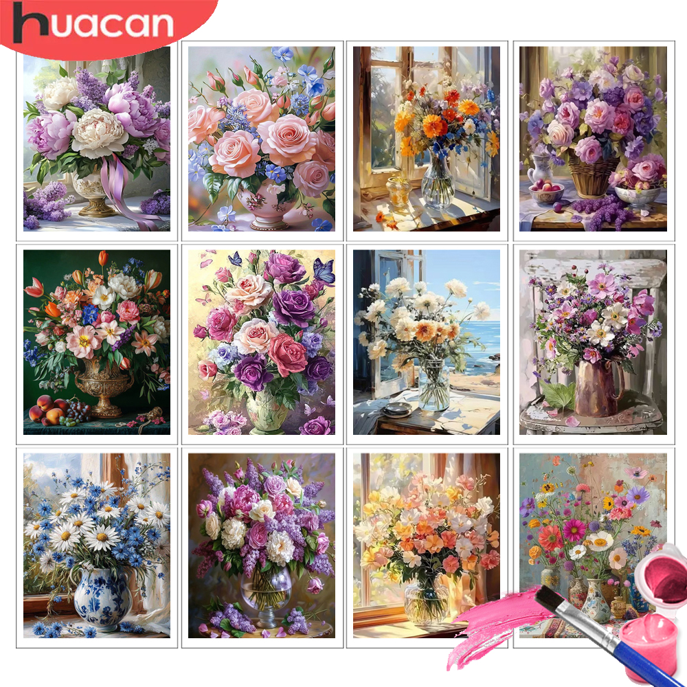 HUACAN Painting By Numbers Adu - Art Craft Rose 评论和价格