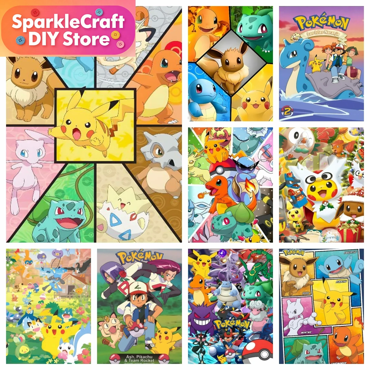 1pc frameless Cartoon Pokemon  - Art Craft Things 评论和价格