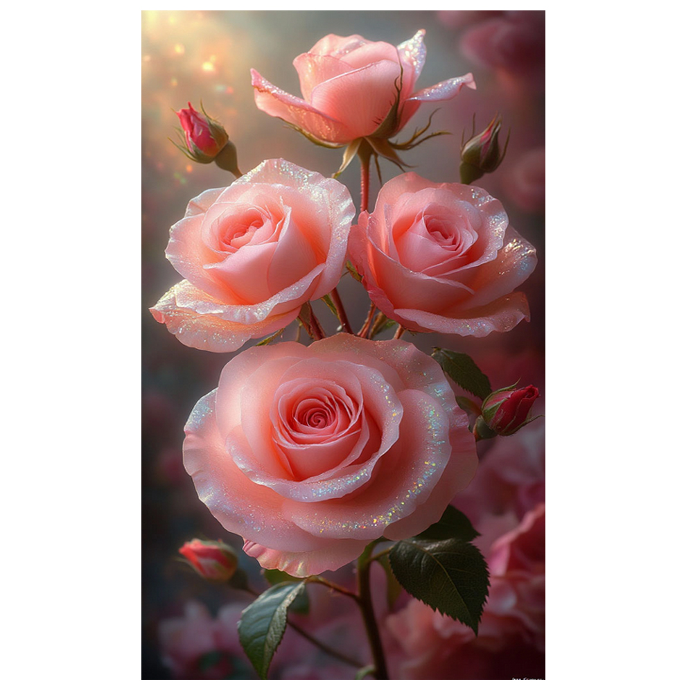 Pink Rose Diamond Painting Kit - Art Craft Rose 评论和价格
