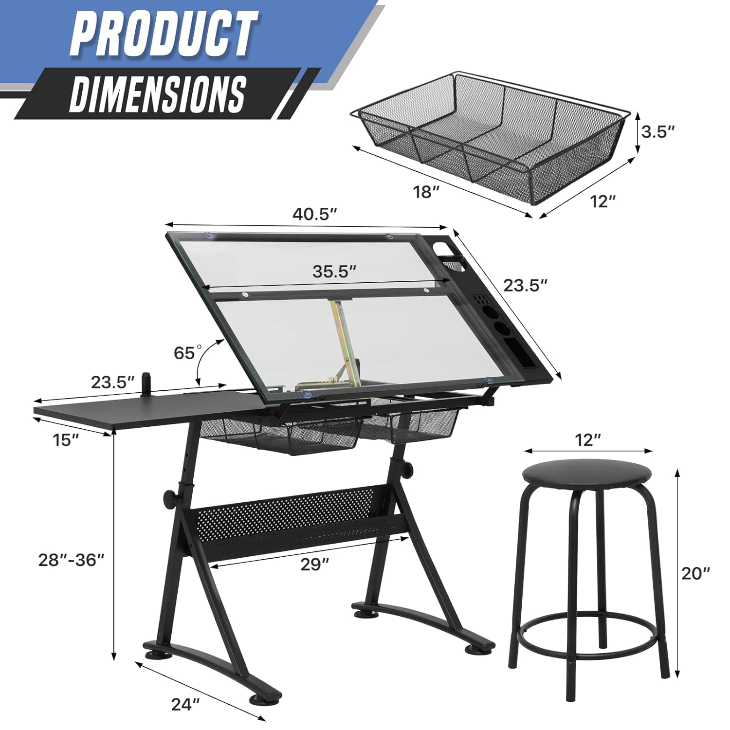 Drafting Table with Height Adj - Art & Craft Kortingscode 评论和价格