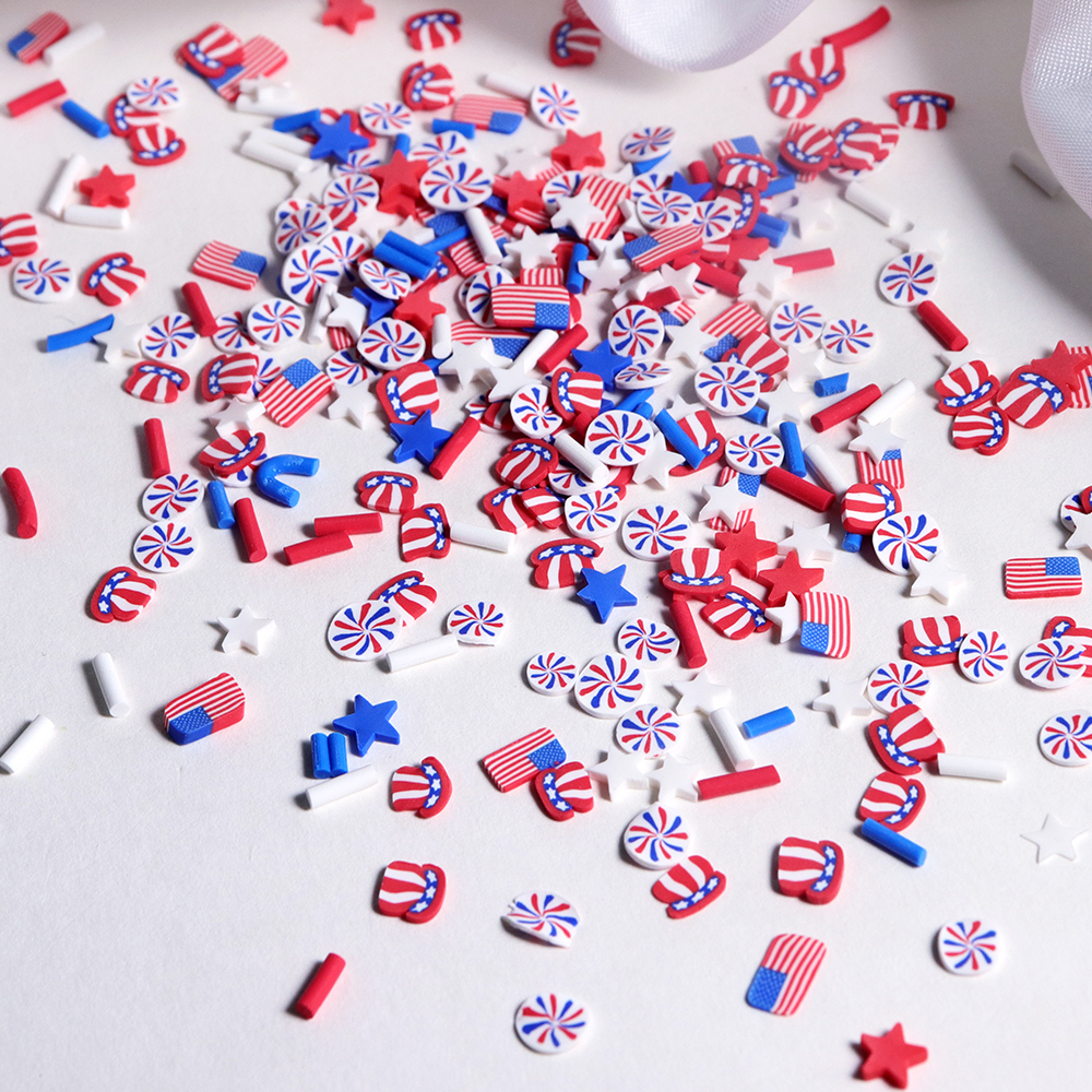 10g Red Blue White Stars Epoxy - Art And Craft Independence Day 评论和价格