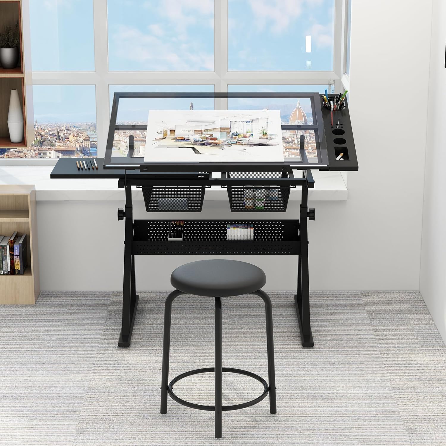 Table w/Stool, Height Adjustab - Art Craft And 评论和价格