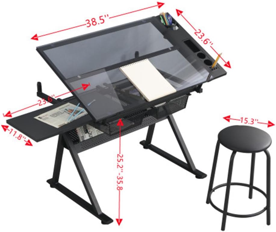 Table w/Stool, Height Adjustab - Art Craft And 评论和价格