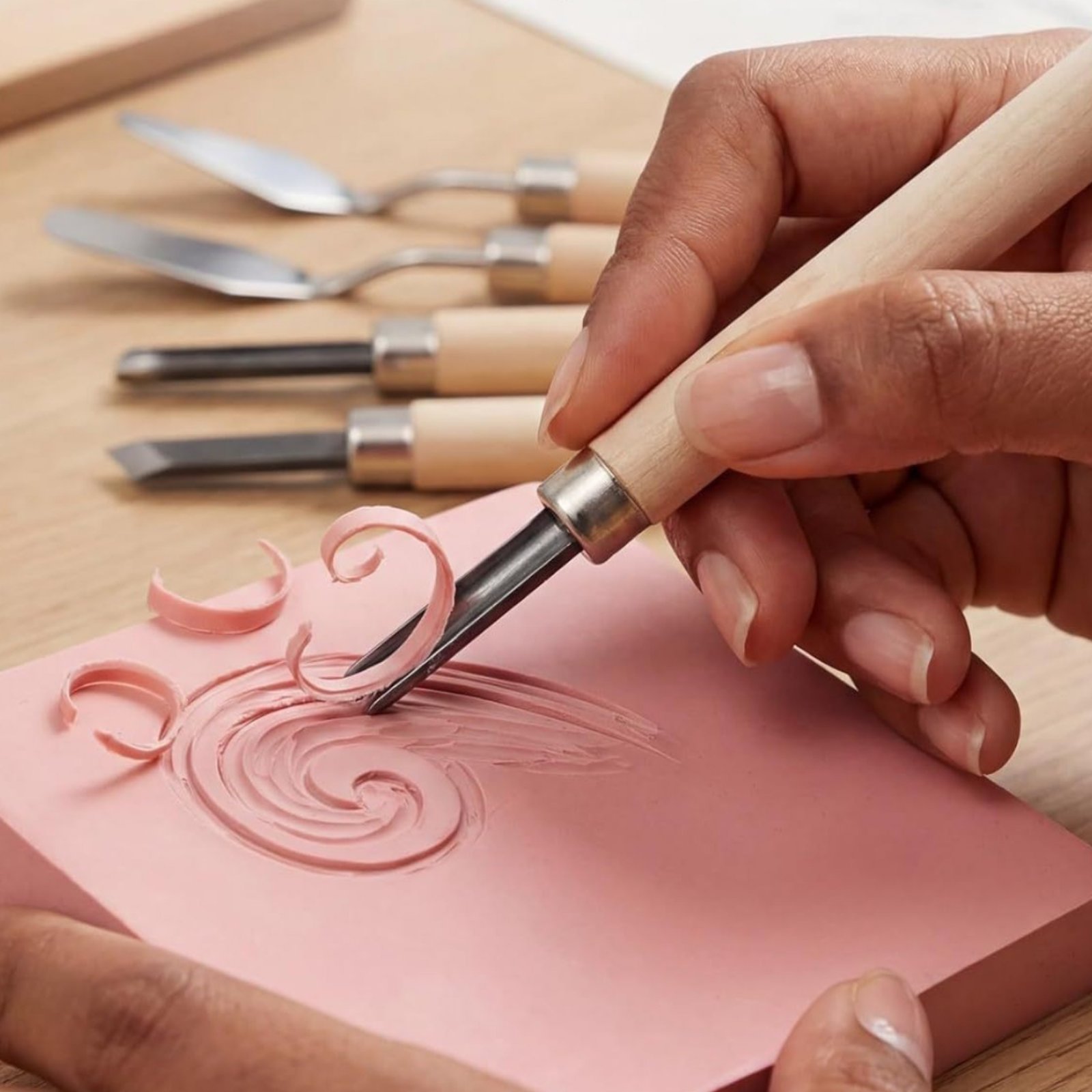 9 Pieces Linoleum Carving Kit  - Linocut Carving Tool 评论和价格