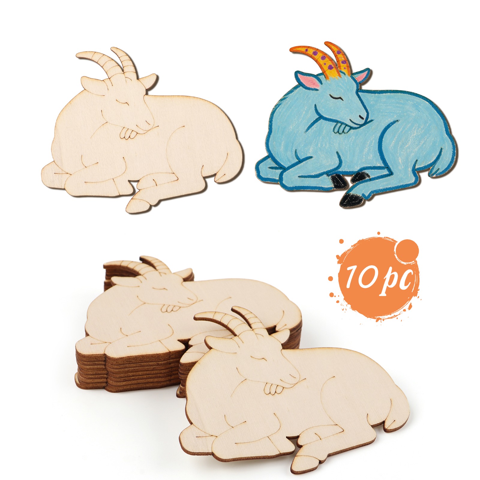 10pcs/set Unfinished Wood Shee - Art Craft And 评论和价格