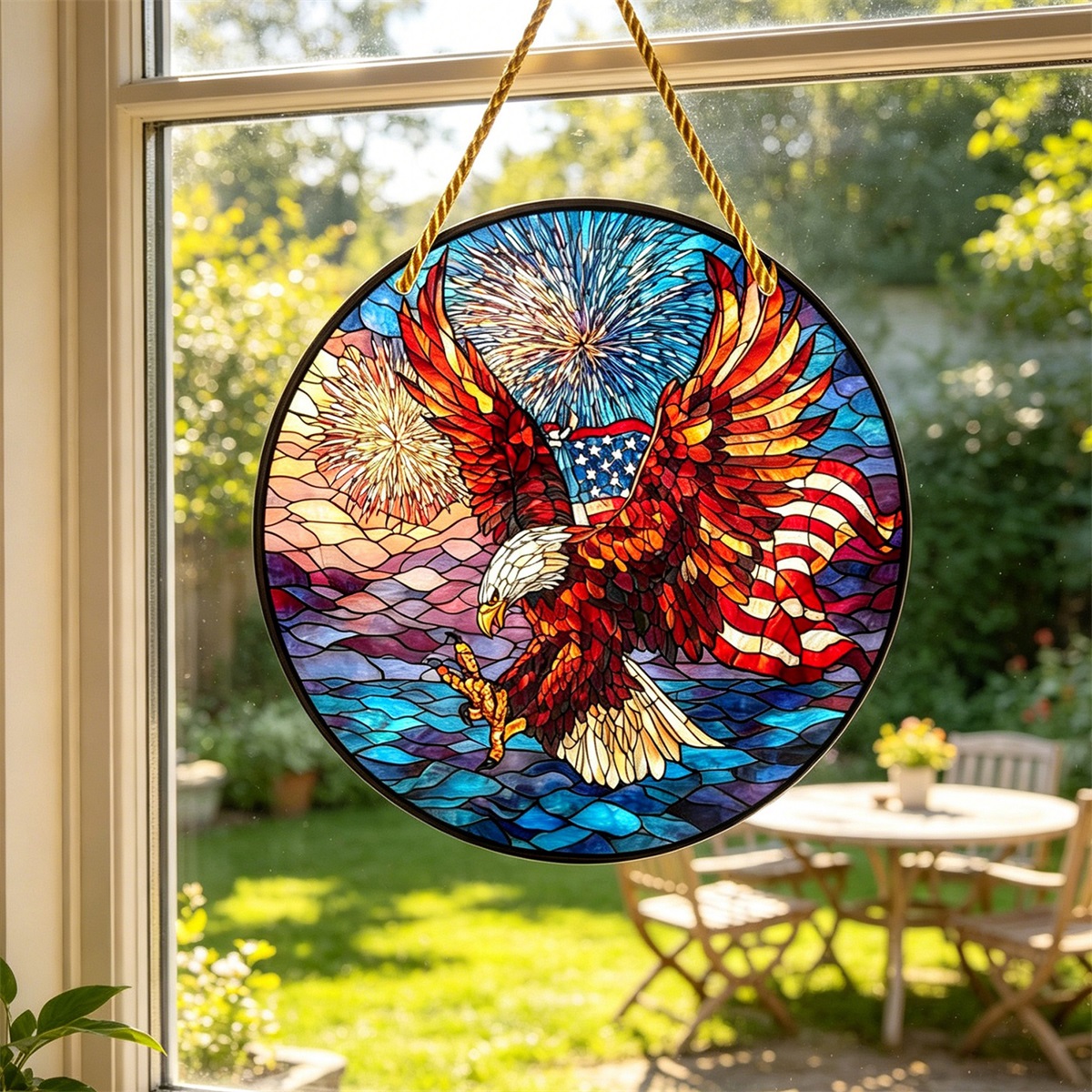 4th of July Sun Catcher for Wi - Art And Craft Independence Day 评论和价格